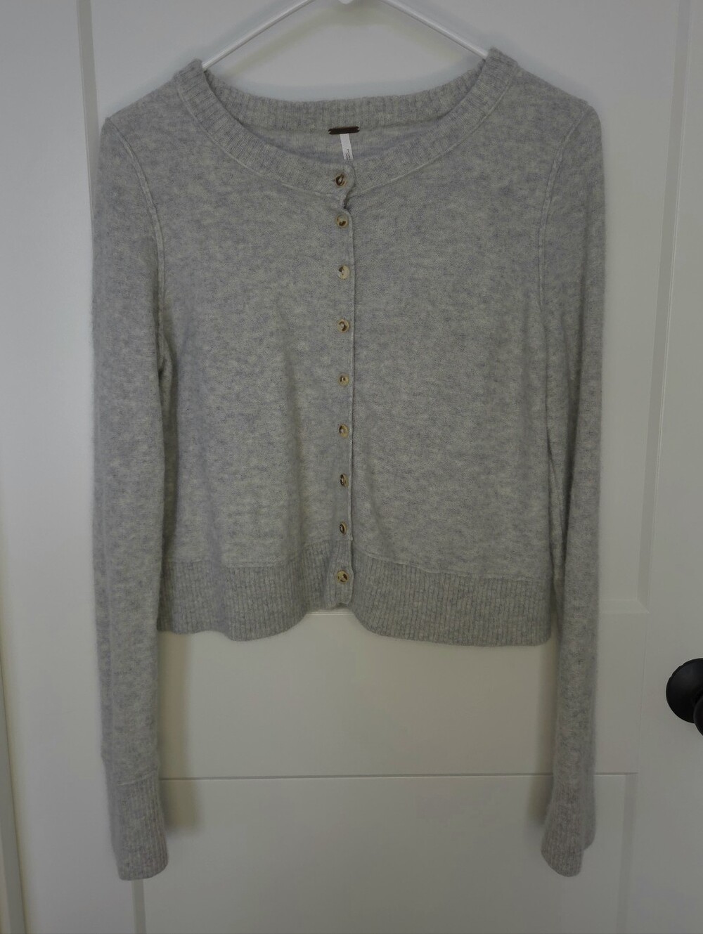 Free People Heather Gray Button Cardigan. Size L. #SW - Picture 4 of 12